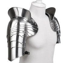 Fantasy Steel Pauldron & Gorget Shoulder Armor Set (LARP/Cosplay) — listing 3