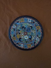 Vintage Iridescent White Ceramic Wall Plate, Retailed by Almacenes Cecilio del Pueyo, Sevilla