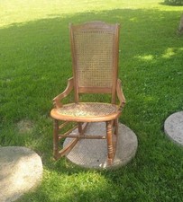 Antique Victorian Lincoln Rocker with Scrolled Arms and Tapestry Upholstery — listing 2
