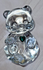 Clear Glass Figural Teddy Bear Figurine with Frosted Face — listing 5