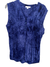 Westport 1962 Women's Blue Paisley Button-Up Blouse, Size 3X — listing 3