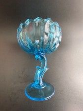 Indiana Glass Blue Lotus Blossom Footed Compote Candy Dish — listing 5