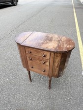 Antique Sheraton-Style Mahogany Martha Washington Sewing Cabinet Stand with Inlaid Banding — listing 2