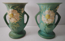 Roseville Pottery Peony Two-Handled Vase, Shape 65-9", Brown/Green Colorway — listing 6