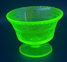 Federal Glass Green Uranium Depression Glass Ribbed Bowl, 7.5 inches — listing 5