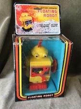 Vintage 1970s-80s Battery Operated Floating Robot Toy in Original Box