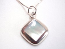 Sterling Silver Cushion-Cut Mother-of-Pearl Ring with Twisted Band — listing 2