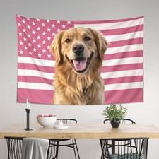 Woven Cotton Tapestry Throw Blanket with Golden Retriever & Pheasant Hunting Scene — listing 2