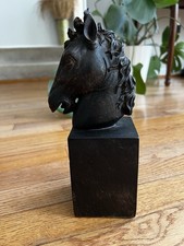 Resin Horse Head Wall Plaque / Figural Relief with Bridle Detail — listing 5