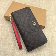 Coach Long Zip Around Wallet in Brown Signature Canvas — listing 6