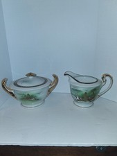 Antique Japanese Satsuma-Style Hand-Painted Mt. Fuji Lidded Sugar Bowl — listing 6