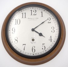 Sterling & Noble Round Brushed Metal Wall Clock with Cream Crackle-Finish Dial — listing 6