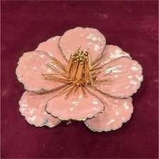 Vintage Hand-Painted Enamel Rose Link Bracelet and Screw-Back Earrings Set — listing 5