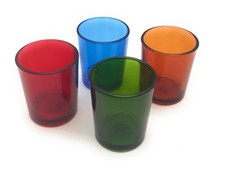 Hand-Blown Clear Glass Rectangular Tealight / Votive Candle Holder, 4-Light — listing 6