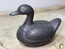 Vintage Pewter Figural Duck Covered Trinket Box