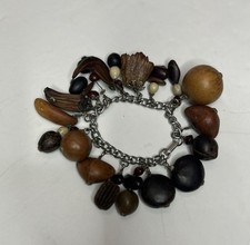 Vintage 1930s-40s Figural Fruit Salad Charm Necklace on Gold-Tone Chain — listing 6