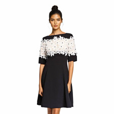 Shani Black Long-Sleeve Sheath Dress with Fur-Trimmed Cuffs — listing 2