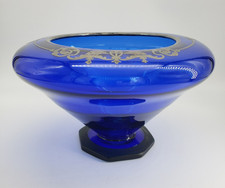 Silver Overlay Etched Crystal Ruffled Console Bowl with Floral Decoration — listing 4
