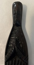 Hand-Carved Ebony Wood Madonna / Praying Nun Figure — listing 6