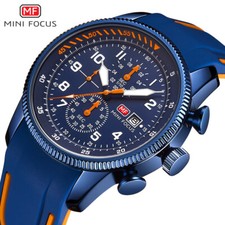 Mini Focus Men's Tonneau Chronograph-Style Sport Watch, Black & Rose Gold — listing 2