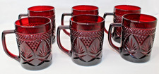 Avon 1876 Cape Cod Ruby Red Glass Dessert/Sherbet Cups and Saucers Set — listing 4