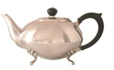 Vintage Paramount Plate Silverplate Tea Service - Teapot, Coffee Pot, Sugar & Creamer with Bakelite Finials — listing 2