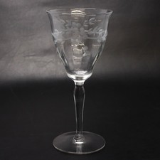 Vintage Stemmed Water Goblet with Pink Rose Floral Decal — listing 6