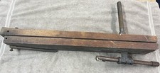 Antique Wooden Handle Cast Iron Ratchet Bar Clamp / Woodworking Wagon Vise Component — listing 2