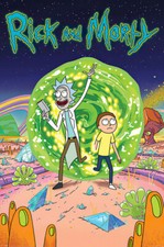 Framed Rick and Morty Alien Landscape Poster Print