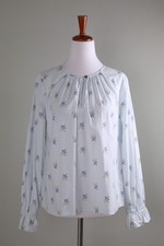 Rebecca Taylor LA VIE Floral Print Short Sleeve Blouse — listing 3