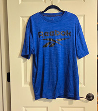 Reebok Men's Gray Heather Short Sleeve Logo T-Shirt, Size S — listing 3