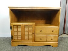 Ethan Allen Heirloom Maple Louvered Door Cabinet with Two Drawers, Nutmeg Finish — listing 2