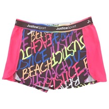Justice Sport Girls' Neon Palm Tree Print Athletic Running Shorts, Size XLP (16P/18P) — listing 2