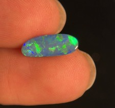 Solid Australian Boulder/Crystal Opal Freeform Cabochon, Multicolor Play-of-Color — listing 4