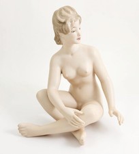 Porcelain Figurine of a Nude Dancing Woman with Applied Pink Roses — listing 6