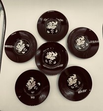 Red Lacquerware Mandala Coaster Set of 6 with Holder — listing 4