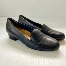 Trotters Black Leather Block-Heel Loafer Pumps, Women's 9-10 — listing 6