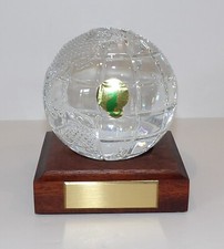Waterford Crystal Globe Paperweight on Wood Base — listing 3
