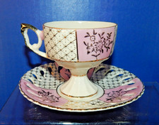 Vintage Japanese Pink Porcelain Demitasse Cup with Hand-Painted Rose and Gold Rim — listing 2