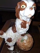 Staffordshire-Style Spaniel Mantel Dog Figurine with Gold Chain Collar — listing 2