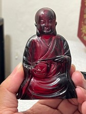 Chinese Carved Amber-Colored Resin Figurine of a Guqin/Zither Player Maiden — listing 2