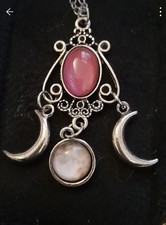 1990s Tibetan Silver Cuff Bracelet with Grey Moonstone Cabochon — listing 4