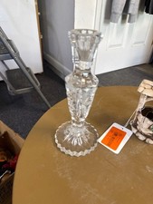 Frosted & Clear Crystal Candlestick Holder with Molded Rose Pattern — listing 6