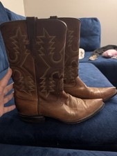 Rios of Mercedes Two-Tone Black & Tan Leather Cowboy Boots — listing 4
