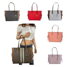 Michael Kors Gilly Large Drawstring Top Zip Travel Tote, Bright White Signature — listing 3