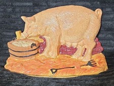Set of 3 Cast Iron Pig Figurines with Distressed Painted Finish — listing 2