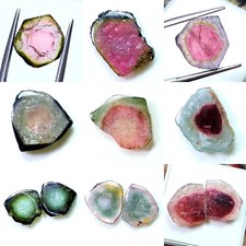 Watermelon Tourmaline Slice Cabochon in Display Case — listing 2