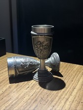 Set of 4 Antique Pewter Goblets with Baluster Stems, Touchmarks to Base — listing 4