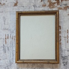 Cream Enamel Faux-Bamboo Picture Frame with Silver-Tone Decorative Corner Medallions — listing 2