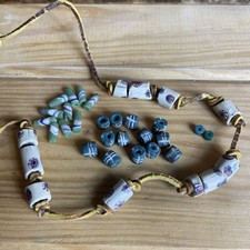 African Trade Bead Necklace with Millefiori, Chevron, and Zebra-Stripe Glass Beads — listing 5
